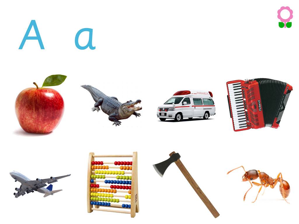 words start with letter a for kindergarten